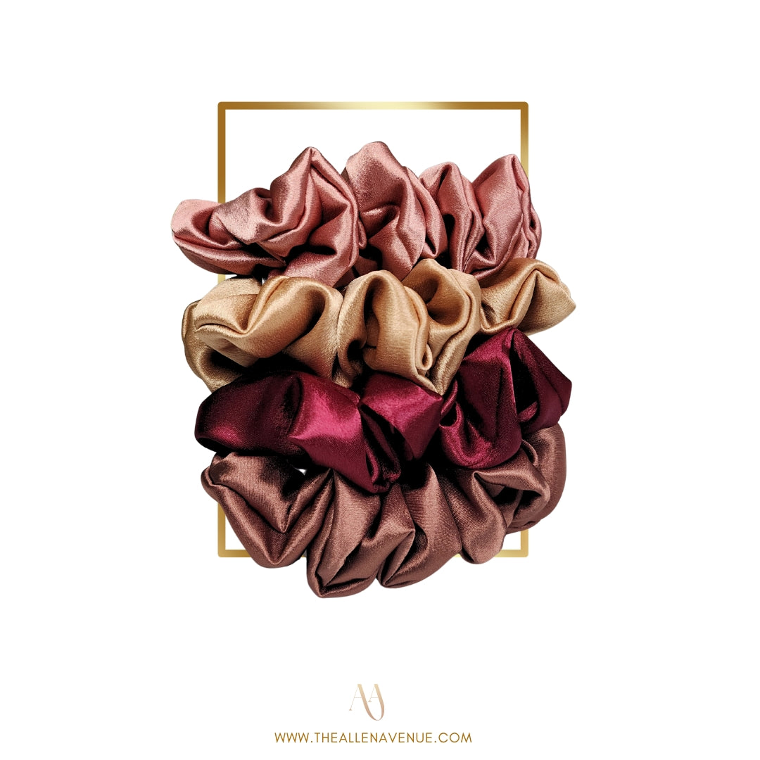 Amber Silk Scrunchie Set