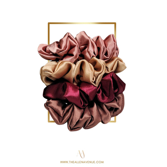 Amber Silk Scrunchie Set