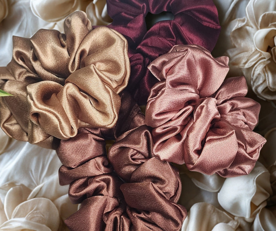 Amber Silk Scrunchie Set
