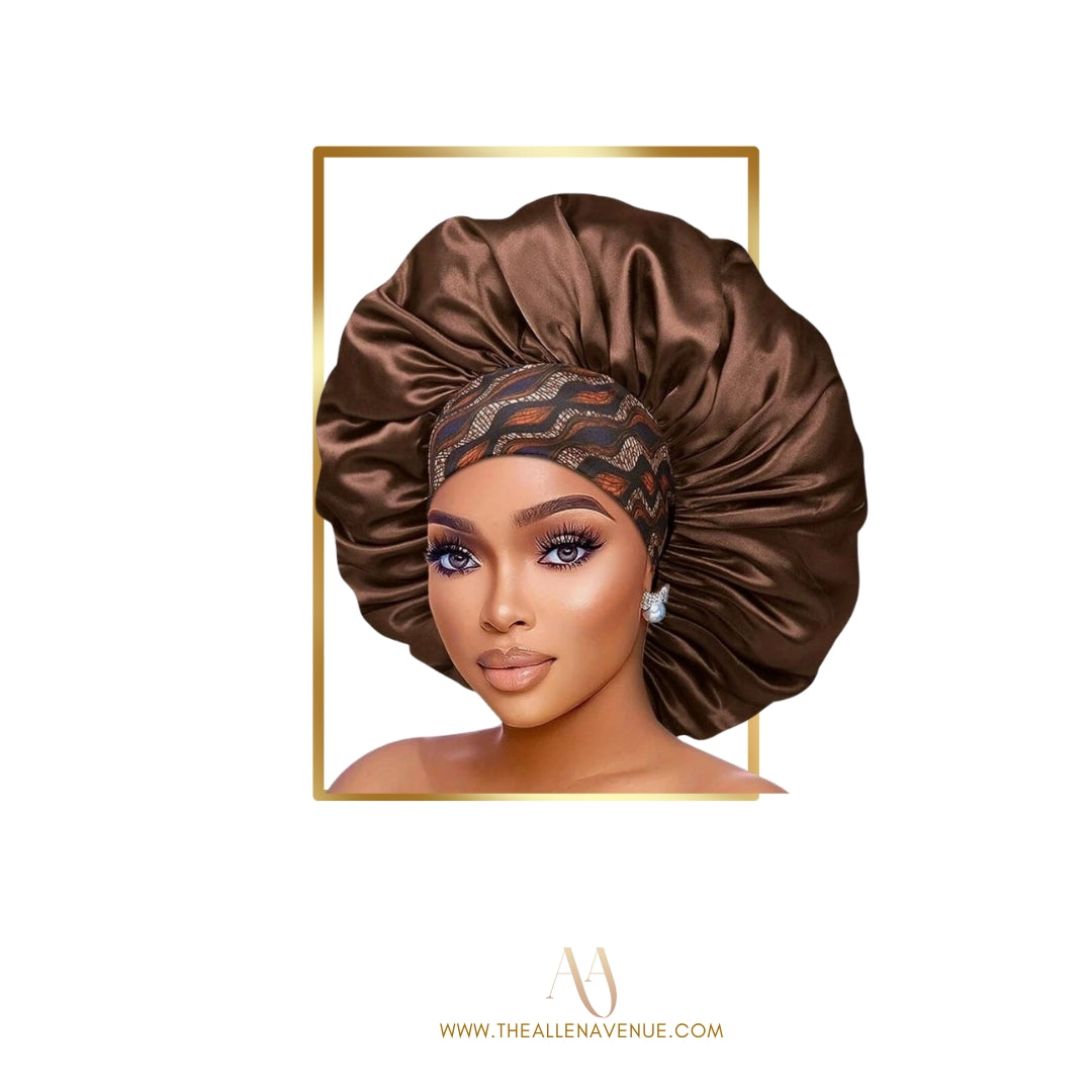 Chocolate Brown Silk Hair Bonnet