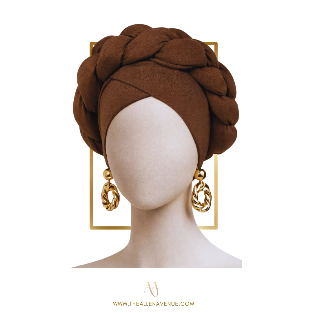Chocolate Brown Braided Headwrap