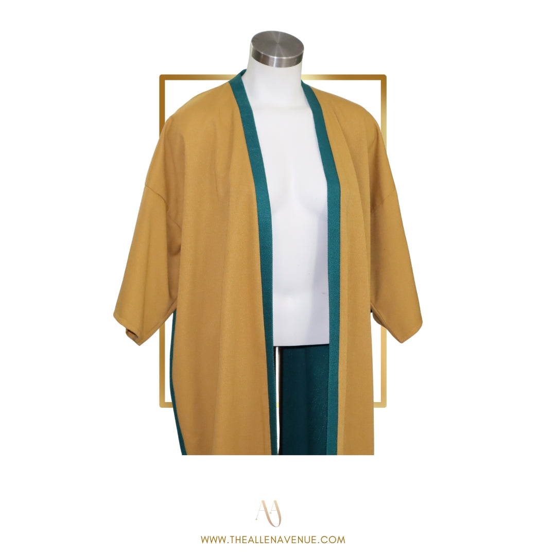 Mustard Teal Kimono Jacket