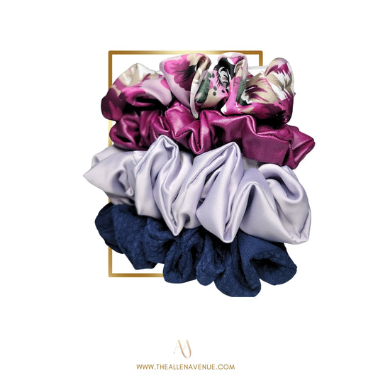 Heather Silk Scrunchie Set