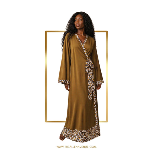 Olive Leopard Luxe Robe