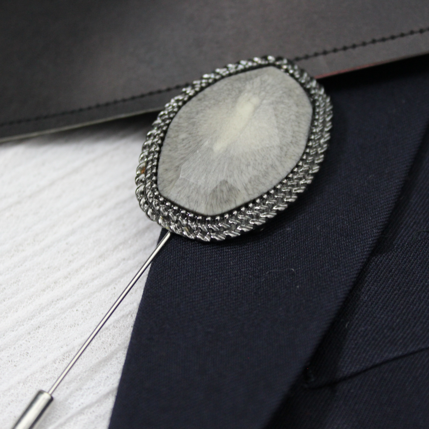 Blueprint Double Pointed Ascot Set