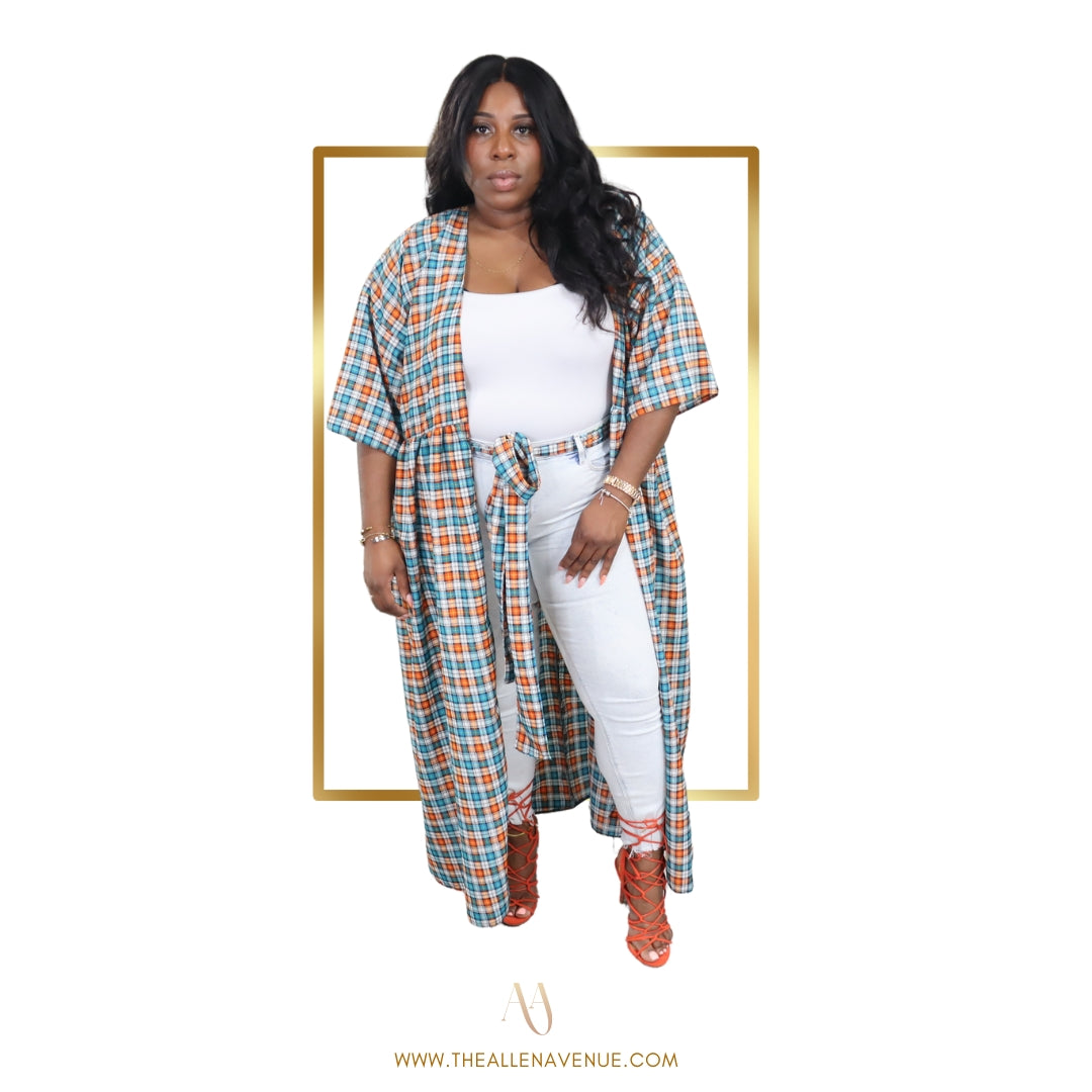 Tangerine & Tide Wrap Kimono Dress
