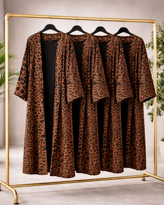 The Wild Poise Faux Leather Kimono