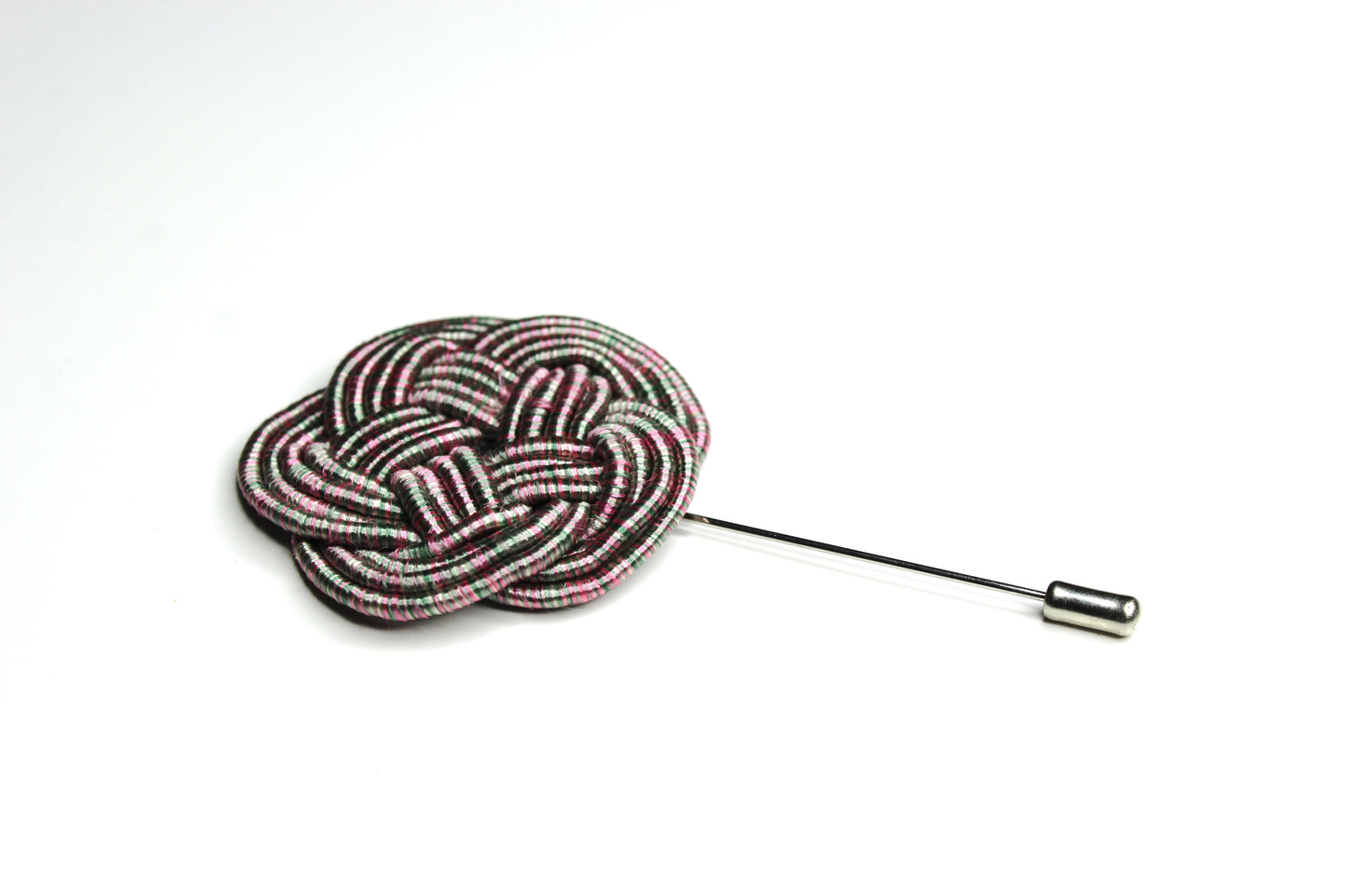 Pink & Green Woven Lapel Pin