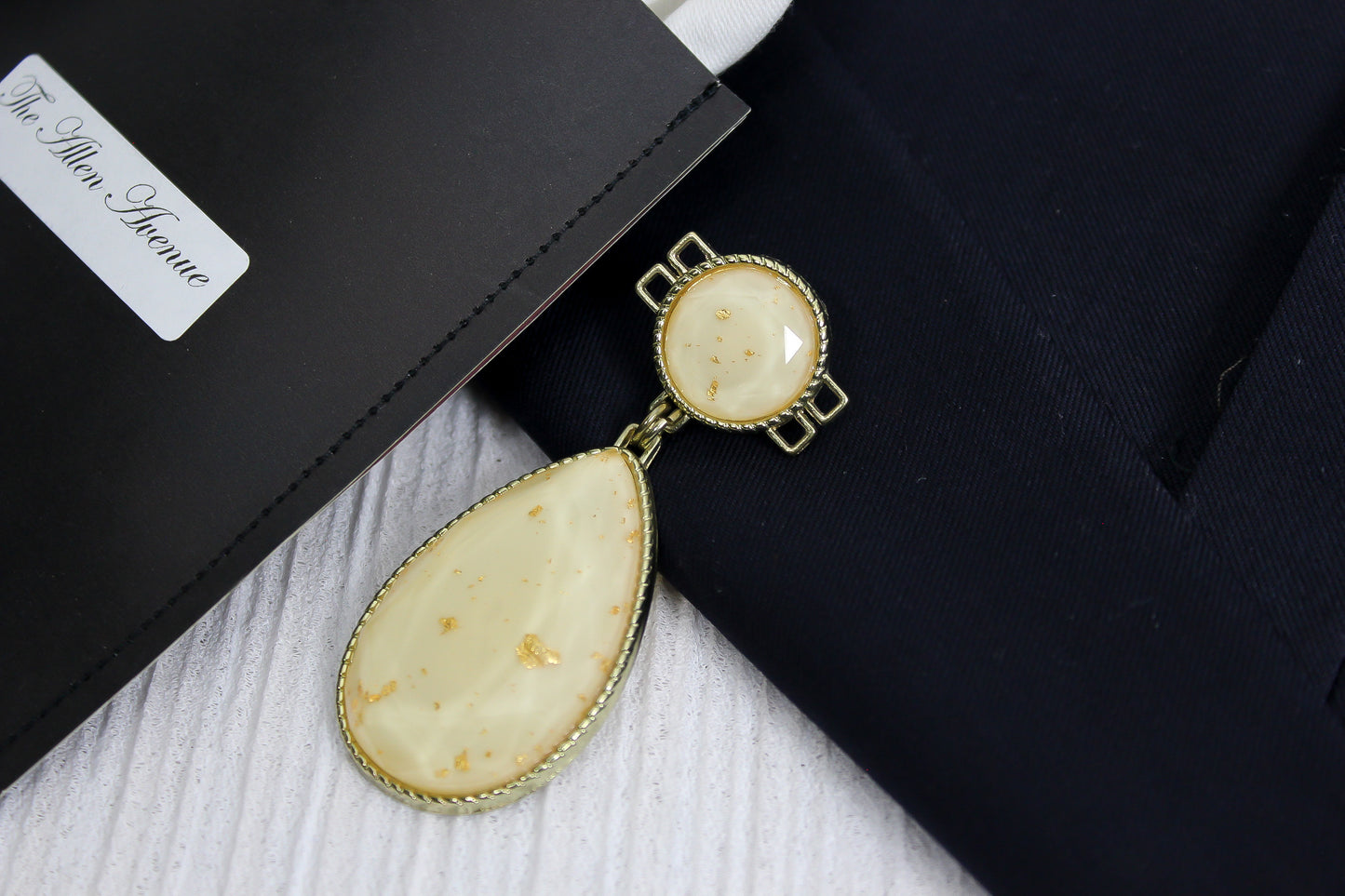 Golden Teardrop Hanging Lapel Pin