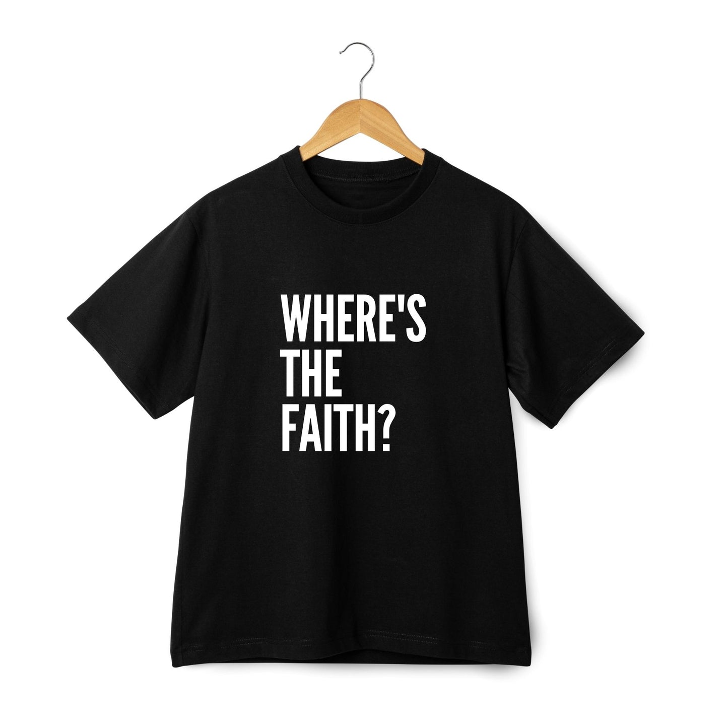 Men's Where's The Faith Word T.Shirt - Black