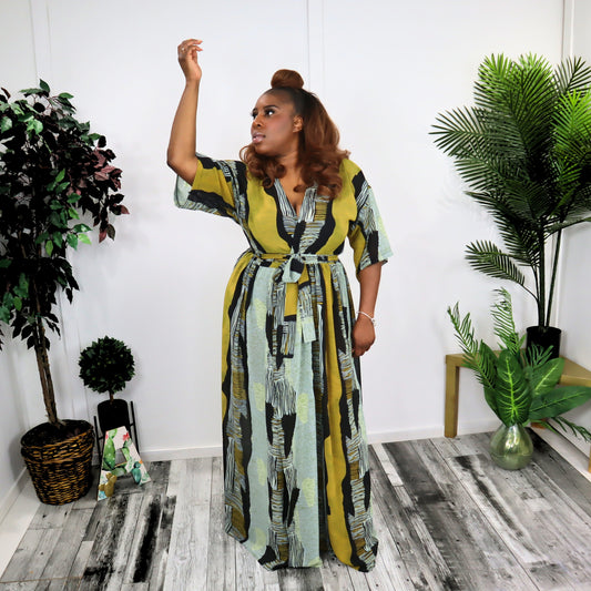 Sunset Long Wrap Dress