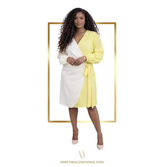 Lemon Crème Wrap Dress