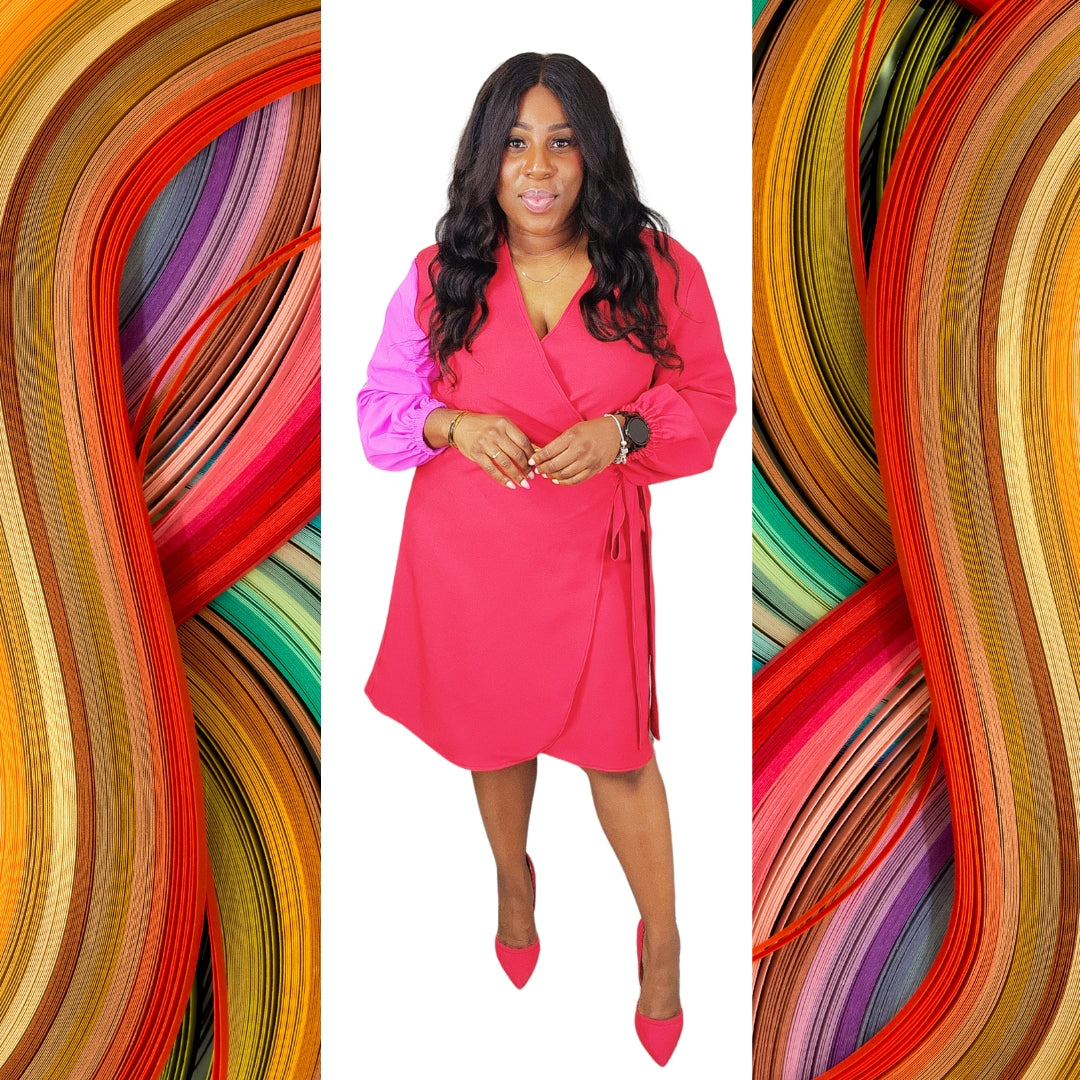 Pink Lava Wrap Dress