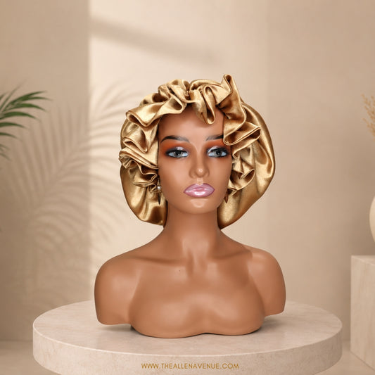 Champagne Gold Double Lined Satin Bonnet