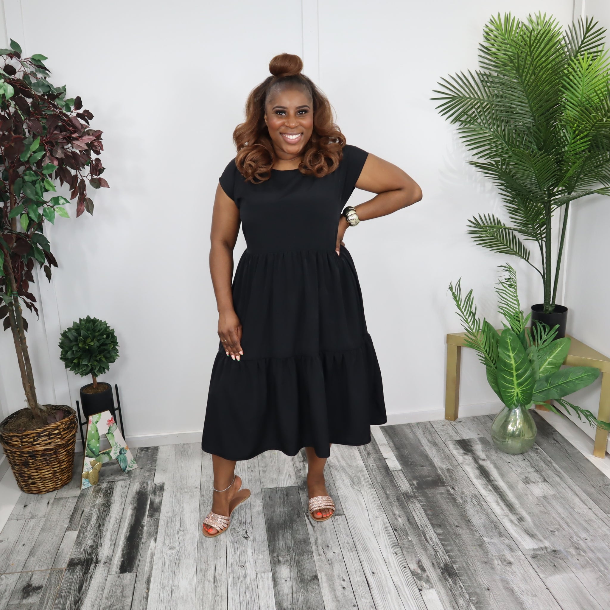 Nightfall Midi Tier Dress The Allen Avenue