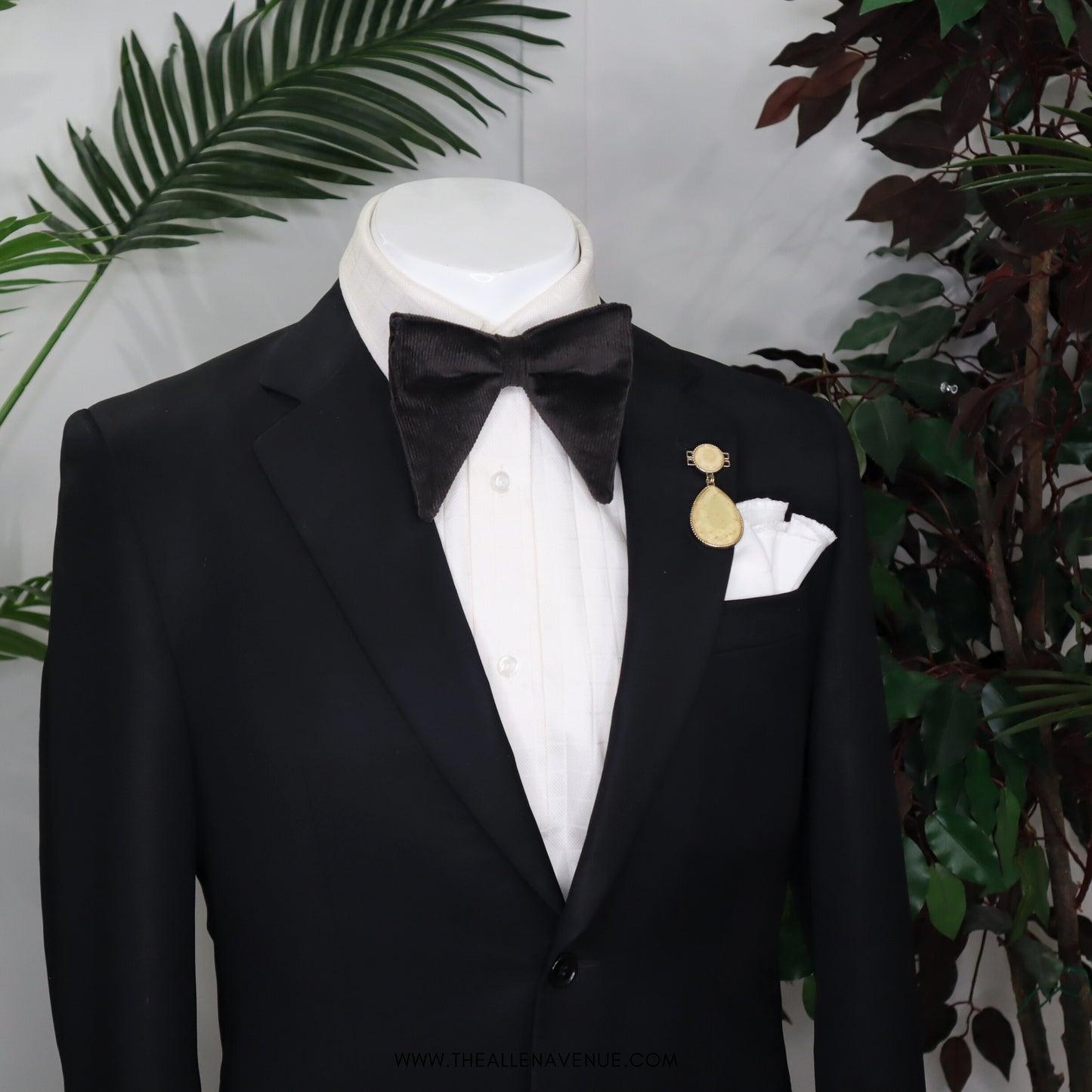 The Noir Corduroy Pointy Bow-Tie