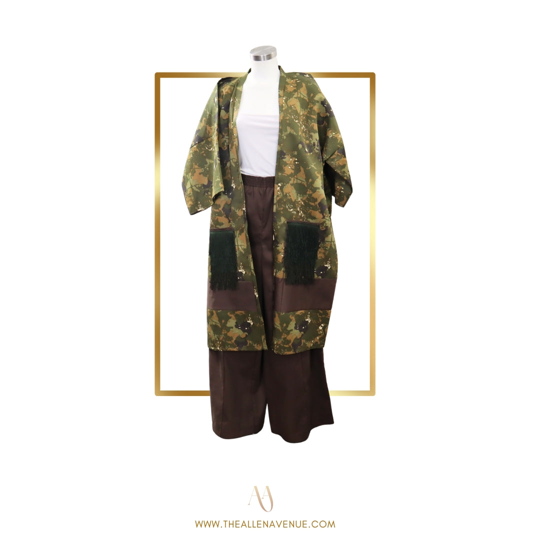 Sage Battlion Midi Kimono