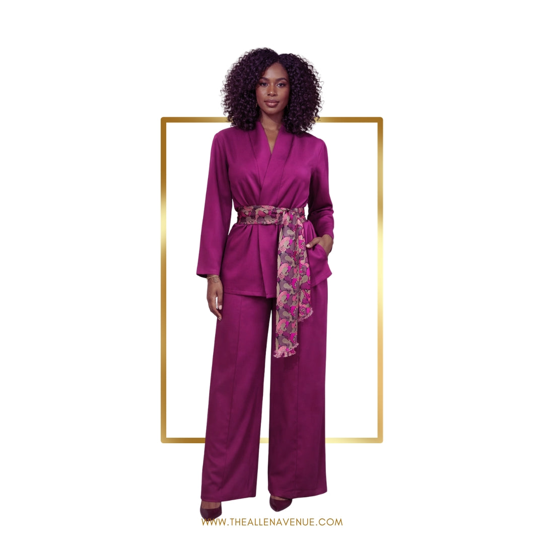 Magenta Matching Pants Set