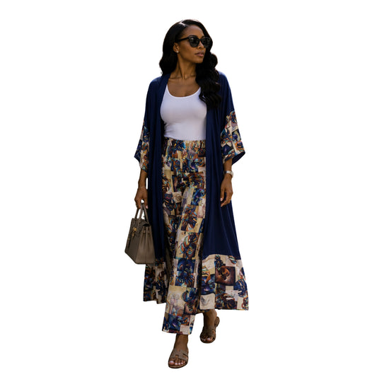 Autumn Blues Matching Pants Set