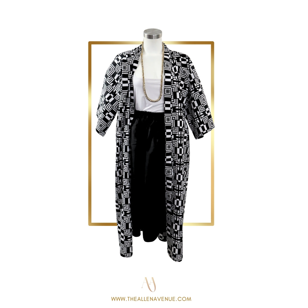 Black Mosaic Ankara Kimono