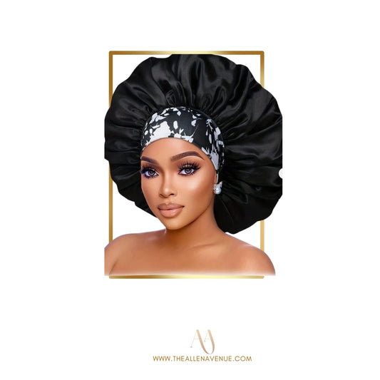 Black Silk Hair Bonnet