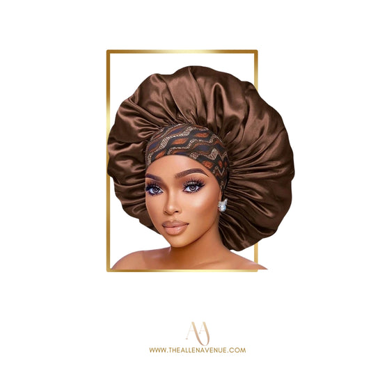 Chocolate Brown Silk Hair Bonnet