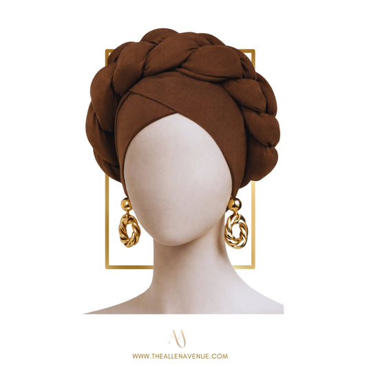 Chocolate Brown Braided Headwrap