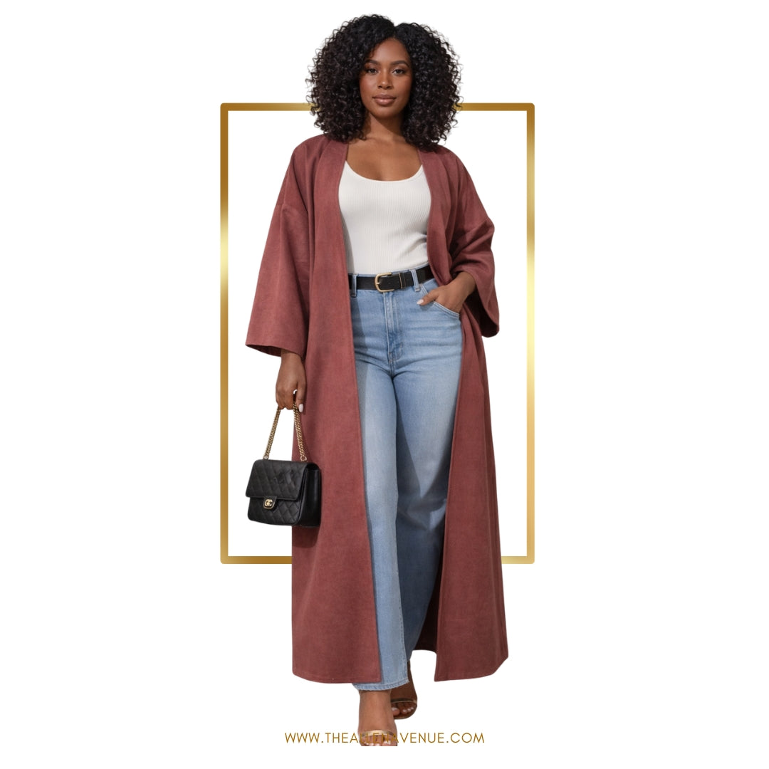 Rose Gold Suede Kimono