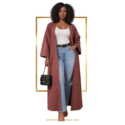 Rose Gold Suede Kimono