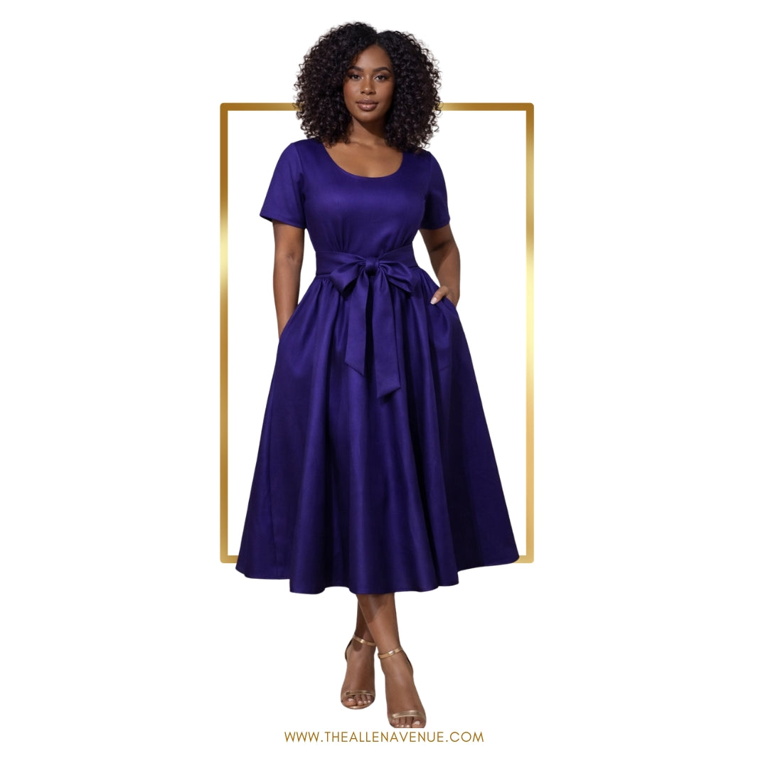 The Royal Violet Midi Dress