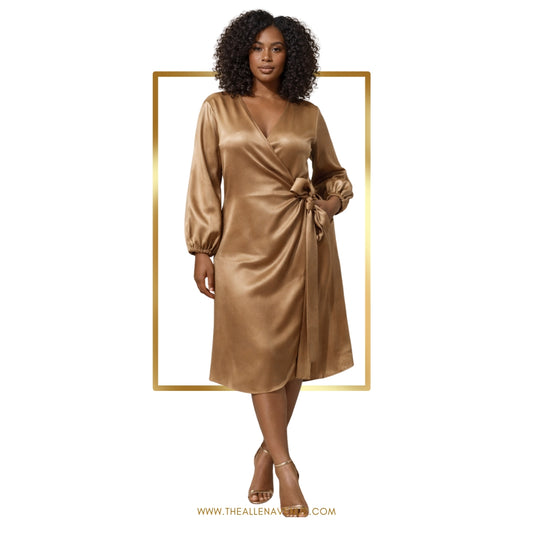 Golden Signature Wrap Dress