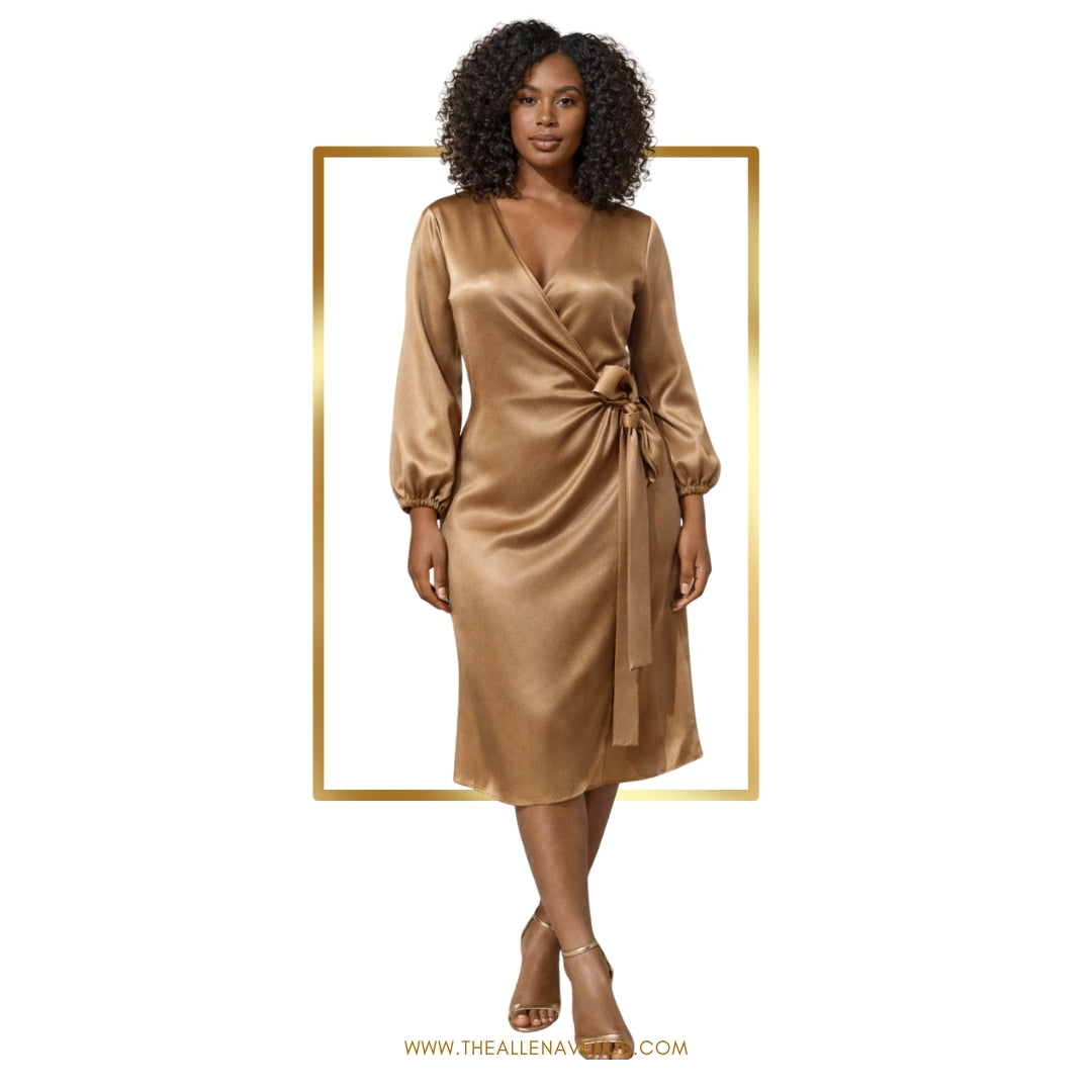 Golden Signature Wrap Dress