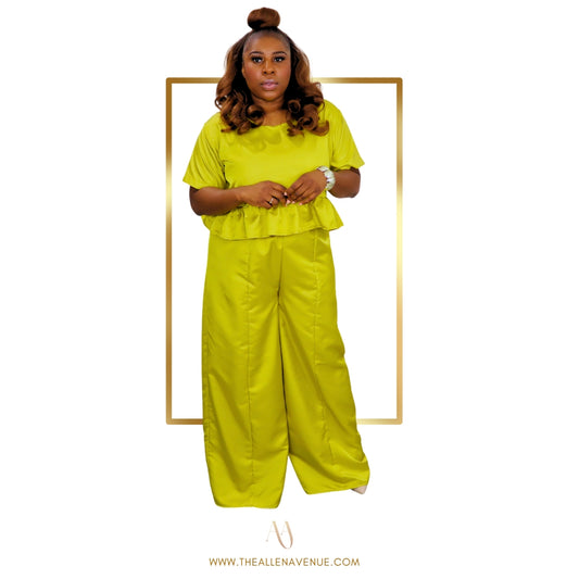 Golden Ray Two-Piece Matching Pants Set