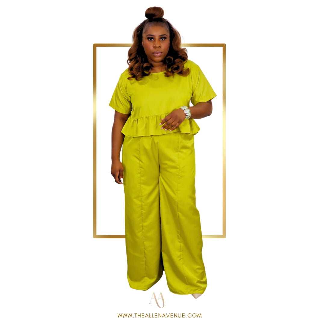 Golden Ray Two-Piece Matching Pants Set