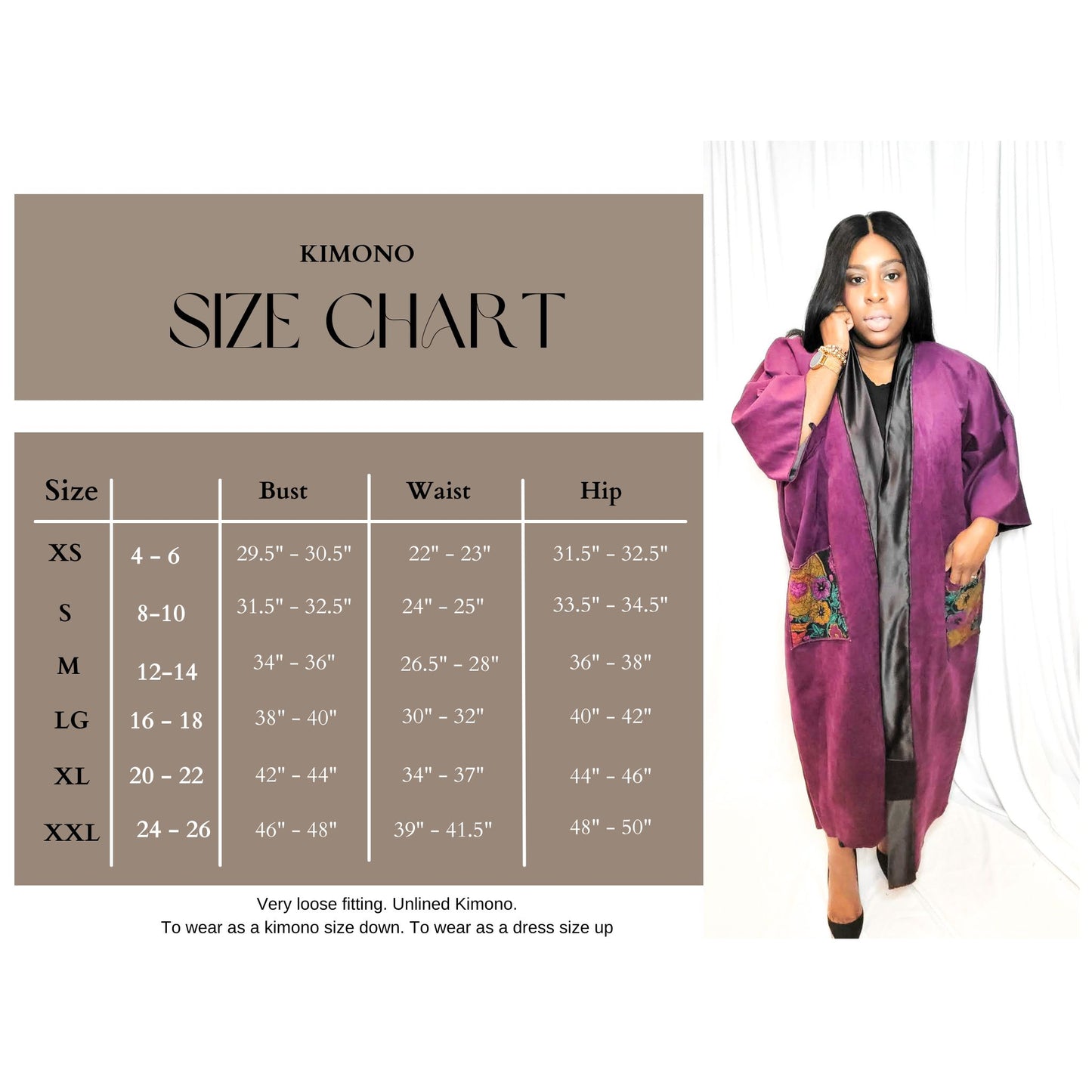 Midnight Garnet Wool Kimono with Fringe
