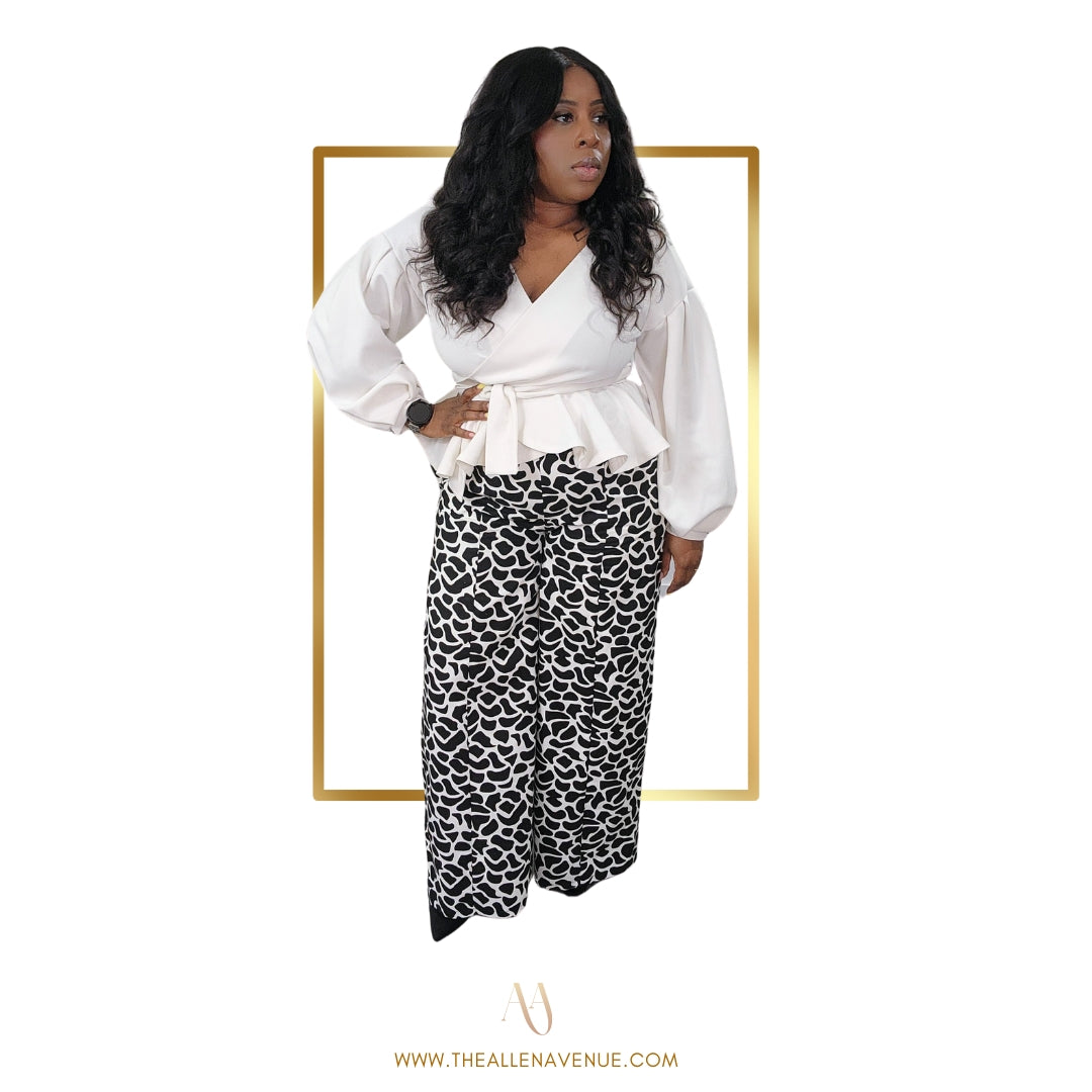Lady Leopard Wide-Leg High Waist Pants