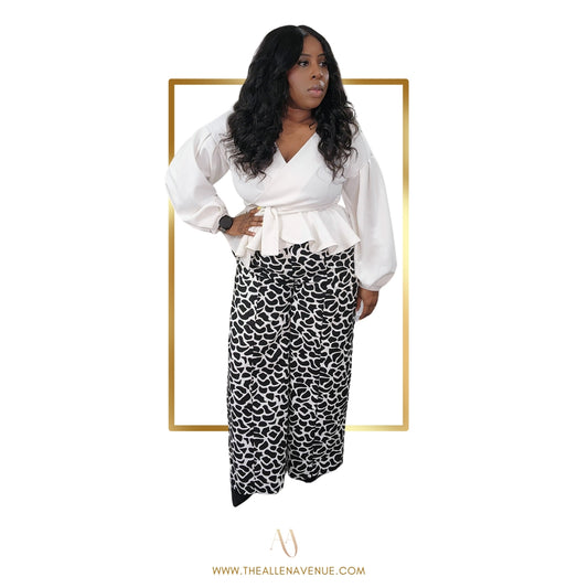 Lady Leopard Wide-Leg High Waist Pants