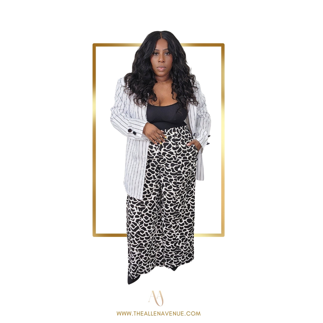Lady Leopard Wide-Leg High Waist Pants