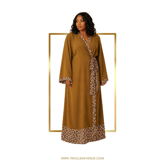 Olive Leopard Luxe Robe