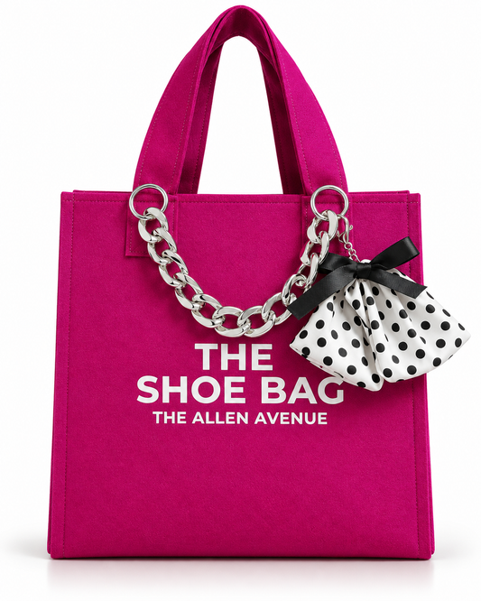 The Shoe Bag - Fushia Polka Dots | Small