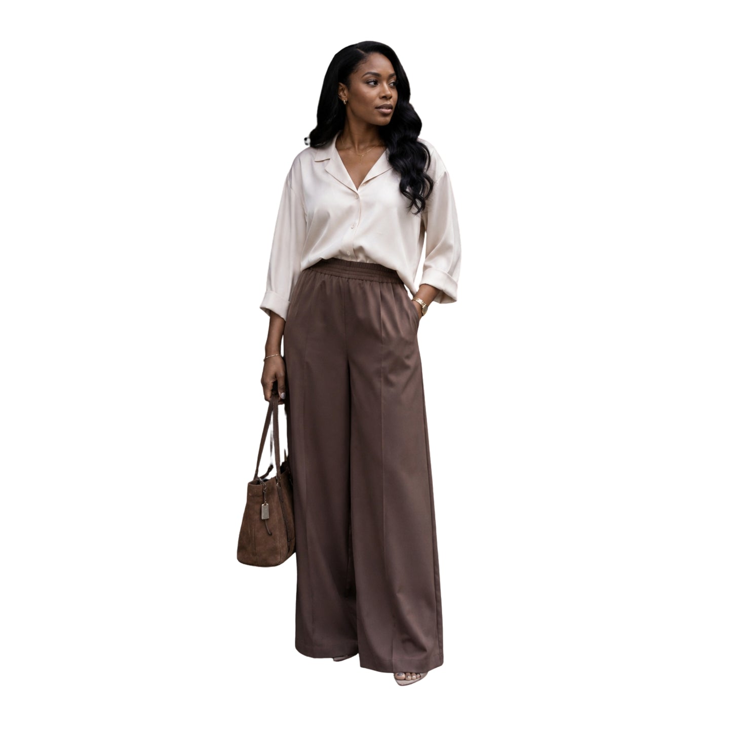 Mocha Luxe High Waist - Wide Leg Pants