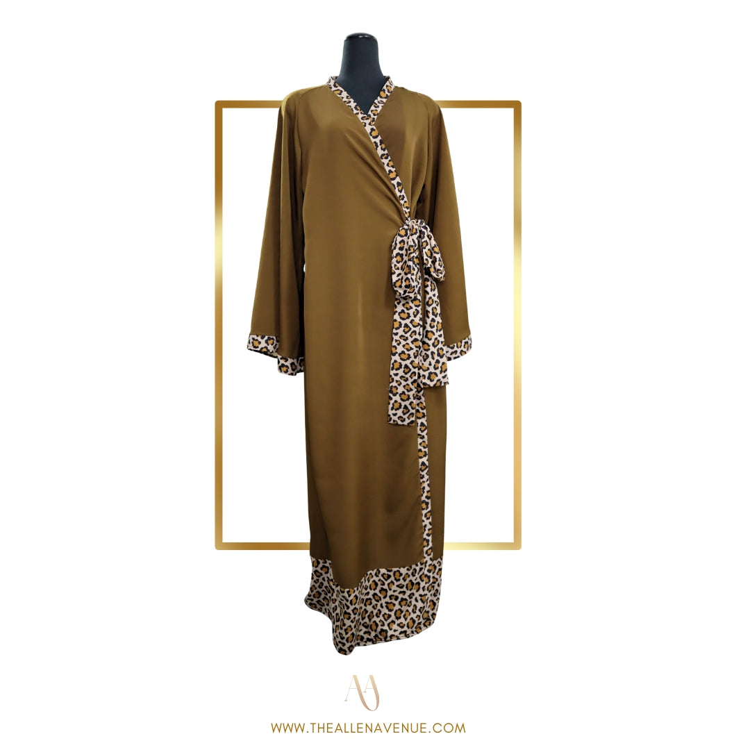 Olive Leopard Luxe Robe