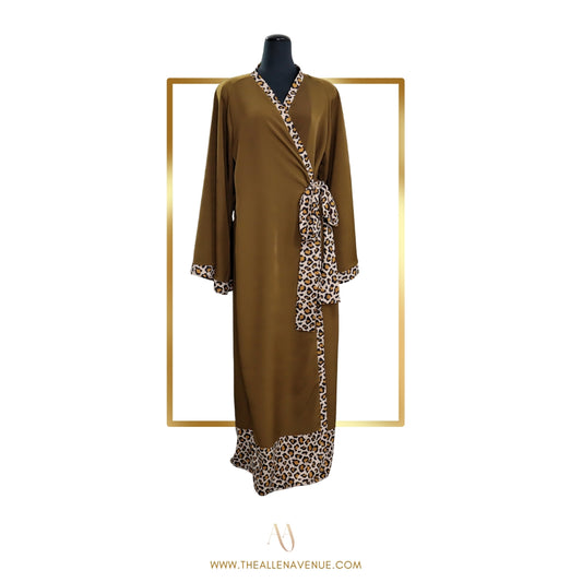 Olive Leopard Luxe Robe
