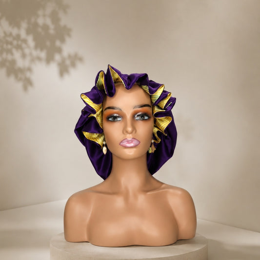 Purple Royale Double Lined Satin Bonnet