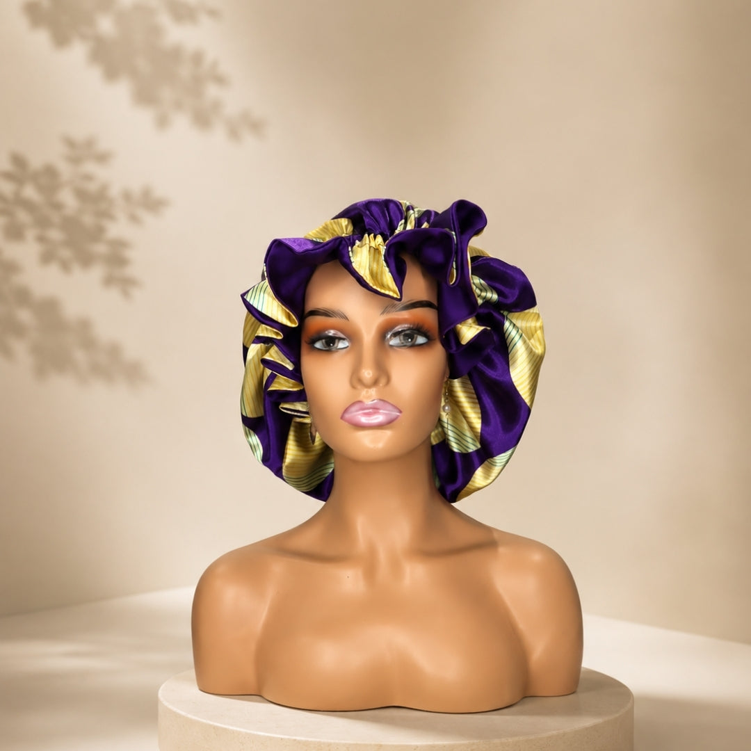 Purple Royale Double Lined Satin Bonnet