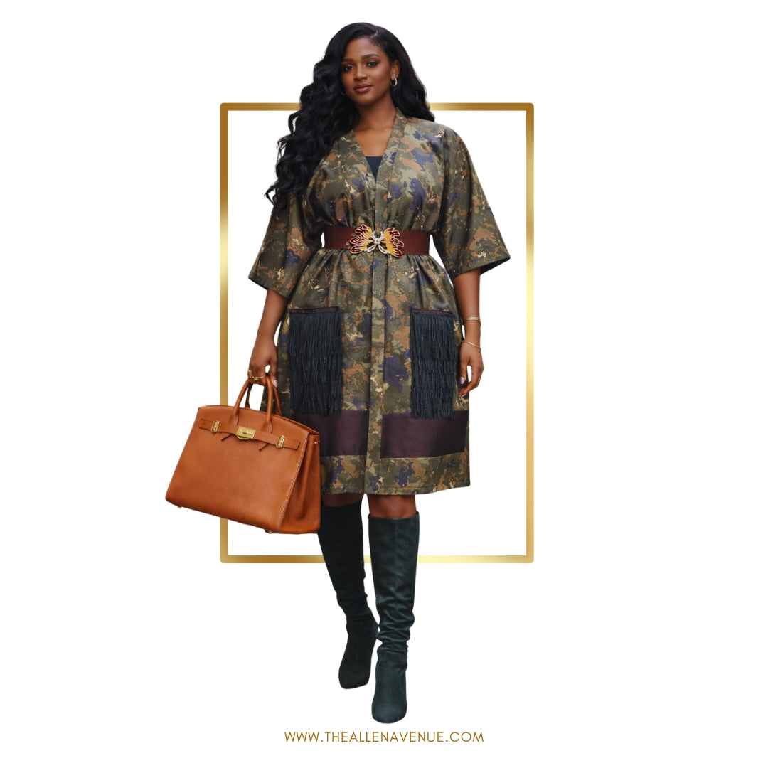 Olive Reign Midi Kimono