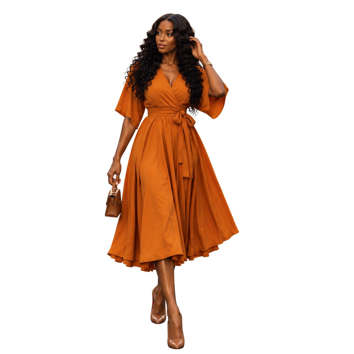 The Terracotta Bloom Wrap Dress