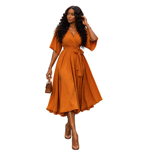 The Terracotta Bloom Wrap Dress