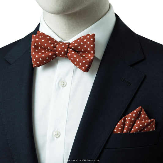 The Prescott Rust Bow-Tie & Pocket Square Set