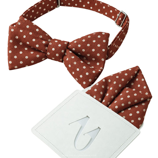 The Prescott Rust Bow-Tie & Pocket Square Set